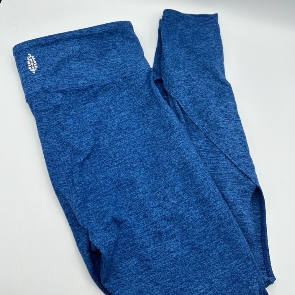 FP Movement Leggings Women S Small Blue Space Dye Cutout High Rise Activewear